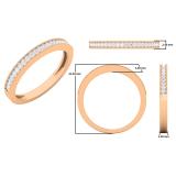 0.15 Carat (ctw) 10K Rose Gold Round Diamond Ladies Milgrain Anniversary Wedding Stackable Band