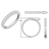 0.15 Carat (ctw) 10K White Gold Round Diamond Ladies Milgrain Anniversary Wedding Stackable Band
