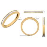 0.15 Carat (ctw) 14K Yellow Gold Round Diamond Ladies Milgrain Anniversary Wedding Stackable Band