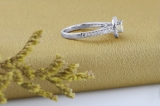 0.50 Carat (ctw) 14K White Gold Princess & Round Diamond Ladies Halo Style Bridal Engagement Ring 1/2 CT