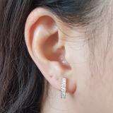 1.00 Carat (ctw) 10K White Gold Round White Diamond Ladies Huggies Hoop Earrings 1 CT