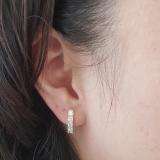 1.00 Carat (ctw) 10K Yellow Gold Round White Diamond Ladies Huggies Hoop Earrings 1 CT