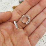 1.00 Carat (ctw) 14K White Gold Round White Diamond Ladies Huggies Hoop Earrings 1 CT