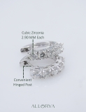 1.00 ctw Round Cubic Zirconia 5 Stone Hoop Earrings, 925 Sterling Silver