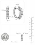 1.00 ctw Round Cubic Zirconia 5 Stone Hoop Earrings, 925 Sterling Silver