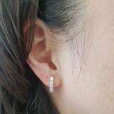 1.00 Carat (ctw) 14K Yellow Gold Round White Diamond Ladies Huggies Hoop Earrings 1 CT