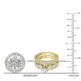 3.60 Carat (ctw) 14K Yellow Gold Round Cubic Zirconia Ladies Bridal Engagement Ring Band Set