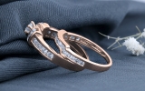 1.80 Carat (ctw) 18K Rose Gold Round Diamond Ladies Bridal Engagement Ring Matching Wedding Band Set