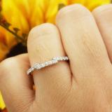 0.25 Carat (ctw) 14K White Gold Round Diamond Ladies Anniversary Wedding Matching Stackable Band Guard Ring 1/4 CT