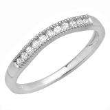 0.80 Carat (ctw) 14k White Gold Princess & Round Diamond Ladies 3 Stone Engagement Bridal Ring Set Matching Band