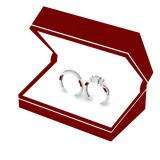 0.80 Carat (ctw) 14k White Gold Princess & Round Diamond Ladies 3 Stone Engagement Bridal Ring Set Matching Band