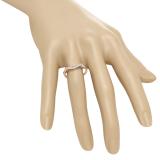 0.15 Carat (ctw) 10K Rose Gold Round Cut Diamond Ladies Stackable Anniversary Wedding Contour Band Guard Ring
