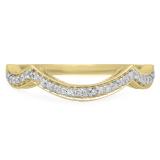 0.15 Carat (ctw) 10K Yellow Gold Round Cut Diamond Ladies Stackable Anniversary Wedding Contour Band Guard Ring
