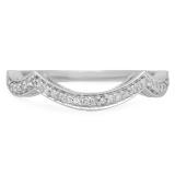 0.15 Carat (ctw) 14K White Gold Round Cut Diamond Ladies Stackable Anniversary Wedding Contour Band Guard Ring