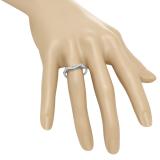 0.15 Carat (ctw) 14K White Gold Round Cut Diamond Ladies Stackable Anniversary Wedding Contour Band Guard Ring
