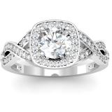 0.25 Carat (ctw) 14K White Gold Round White Diamond Ladies Swirl Engagement Semi-Mount Ring 1/4 CT (No Center Stone)