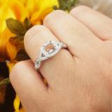 0.25 Carat (ctw) 14K White Gold Round White Diamond Ladies Swirl Engagement Semi-Mount Ring 1/4 CT (No Center Stone)