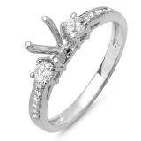 0.33 Carat (ctw) 14k White Gold Round Diamond Ladies Bridal Engagement Semi Mount Ring 1/3 CT (No Center Stone)