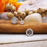 0.45 Cttw Round White Diamond Push Back Stud Earrings with Removable Jackets for Women in 10K White Gold
