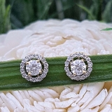 0.45 Cttw Round White Diamond Screw Back Stud Earrings with Removable Jackets for Women in 14K Yellow Gold