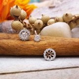 0.45 Cttw Round White Diamond Push Back Stud Earrings with Removable Jackets for Women in 18K Rose Gold