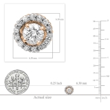 0.45 Cttw Round White Diamond Push Back Stud Earrings with Removable Jackets for Women in 18K Rose Gold