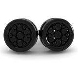 0.50 Carat (ctw) Sterling Silver Round Black Diamond Ladies Cluster Stud Earrings 1/2 CT