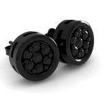 0.50 Carat (ctw) Sterling Silver Round Black Diamond Ladies Cluster Stud Earrings 1/2 CT