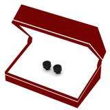 0.50 Carat (ctw) Sterling Silver Round Black Diamond Ladies Cluster Stud Earrings 1/2 CT