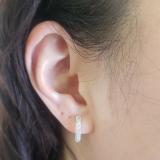 0.50 Carat (ctw) 14K Rose Gold Round Diamond Ladies Pave Set Huggies Hoop Earrings 1/2 CT