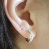 0.50 Carat (ctw) 14K Rose Gold Round Diamond Ladies Pave Set Huggies Hoop Earrings 1/2 CT