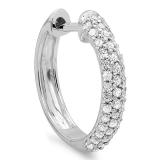 0.25 Carat (ctw) 14K White Gold Round Diamond Ladies Huggies Hoop Earring 1/4 CT (Only 1pc)