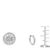 0.25 Carat (ctw) 14K White Gold Round Diamond Ladies Huggies Hoop Earring 1/4 CT (Only 1pc)