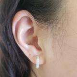 0.50 Carat (ctw) 10K Rose Gold Round Diamond Ladies Pave Set Huggies Hoop Earrings 1/2 CT