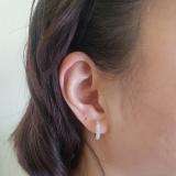 0.50 Carat (ctw) 10K Rose Gold Round Diamond Ladies Pave Set Huggies Hoop Earrings 1/2 CT