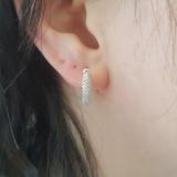 0.50 Carat (ctw) 10K Yellow Gold Round Diamond Ladies Pave Set Huggies Hoop Earrings 1/2 CT