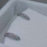 0.50 Carat (ctw) 10K White Gold Round Diamond Ladies Pave Set Huggies Hoop Earrings 1/2 CT