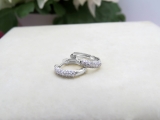 0.30 Carat (ctw) 14k White Gold Round Diamond Ladies Pave Set Huggies Hoop Earrings 1/3 CT