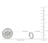 0.30 Carat (ctw) 14k White Gold Round Diamond Ladies Pave Set Huggies Hoop Earrings 1/3 CT