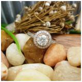 IGI CERTIFIED Round White Diamond Bridal Halo Engagement Ring for Women (1.15 ctw, Color I-J, Clarity I1-I2) in 18K Rose Gold