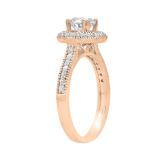 IGI CERTIFIED Round White Diamond Bridal Halo Engagement Ring for Women (1.15 ctw, Color I-J, Clarity I1-I2) in 18K Rose Gold
