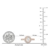 IGI CERTIFIED Round White Diamond Bridal Halo Engagement Ring for Women (1.15 ctw, Color I-J, Clarity I1-I2) in 18K Rose Gold