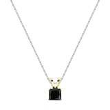 0.25 Carat (ctw) 14K Yellow Gold Princess Cut Black Diamond Ladies Solitaire Pendant 1/4 CT