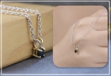 0.25 Carat (ctw) 14K Yellow Gold Princess Cut Black Diamond Ladies Solitaire Pendant 1/4 CT