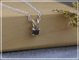 0.25 Carat (ctw) 14K Yellow Gold Princess Cut Black Diamond Ladies Solitaire Pendant 1/4 CT