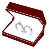 1.60 Carat (ctw) 14k White Gold Round Diamond Ladies Bridal 3 Stone Engagement Ring With Matching Wedding Band Set