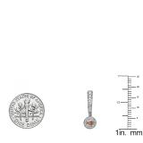 0.50 Carat (ctw) 10k White Gold Round Champagne & White Diamond Ladies Fine Dangling Drop Earrings 1/2 CT