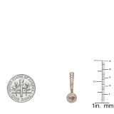 0.50 Carat (ctw) 18k Rose Gold Round Champagne & White Diamond Ladies Fine Dangling Drop Earrings 1/2 CT