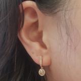 0.50 Carat (ctw) 18k Rose Gold Round Champagne & White Diamond Ladies Fine Dangling Drop Earrings 1/2 CT