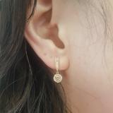 0.50 Carat (ctw) 14k Rose Gold Round Champagne & White Diamond Ladies Fine Dangling Drop Earrings 1/2 CT